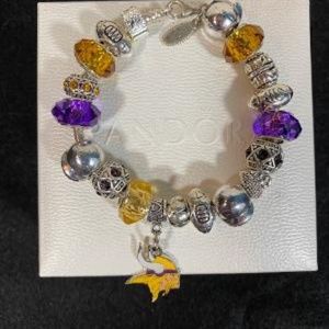 Pandora Bracelet with Minnesota Vikings Theme